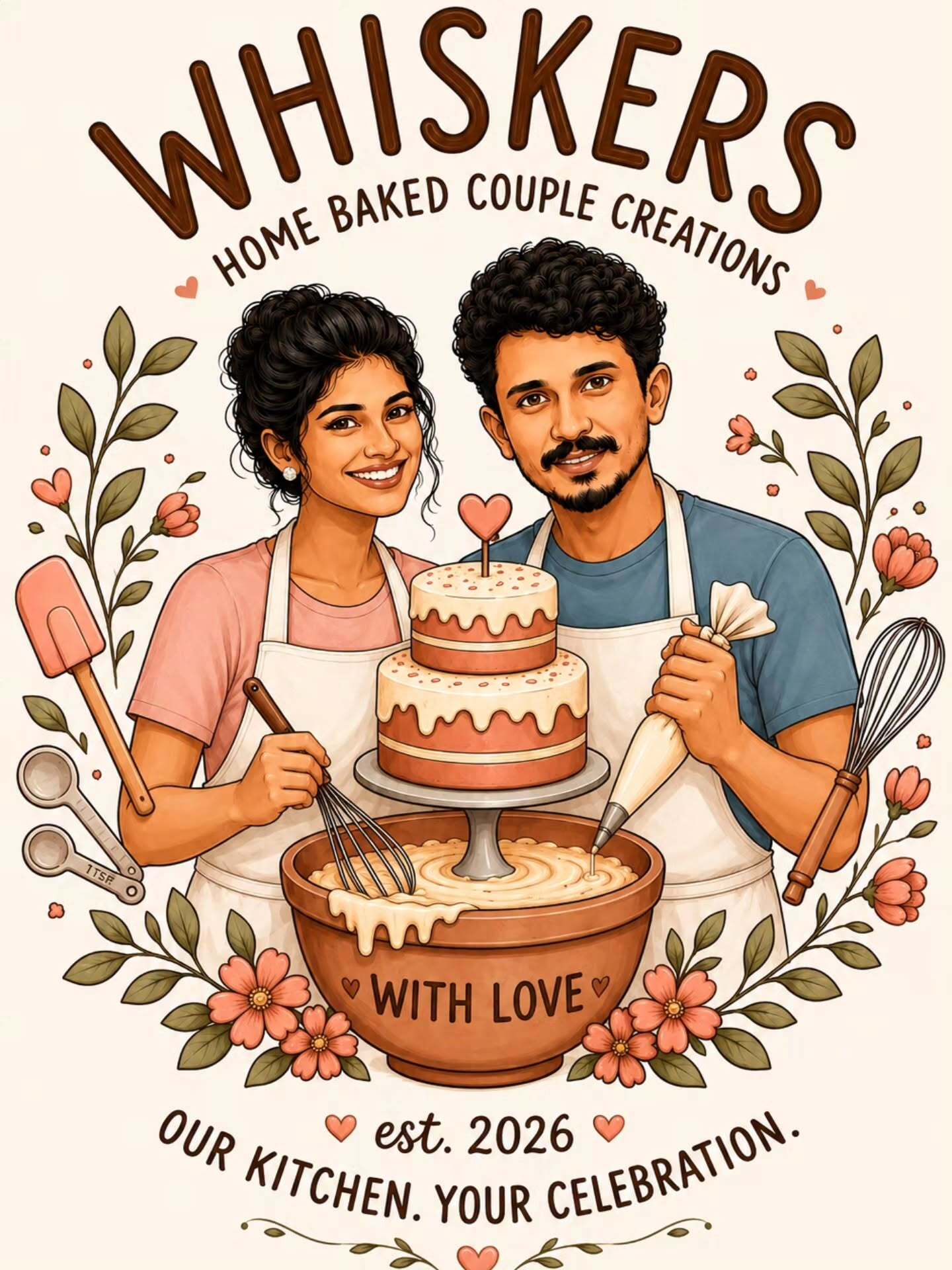 Whiskers launch poster - the couple behind the kitchen, est. 2026